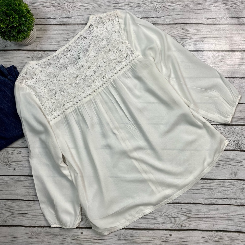 Prana white Peasant blouse size S